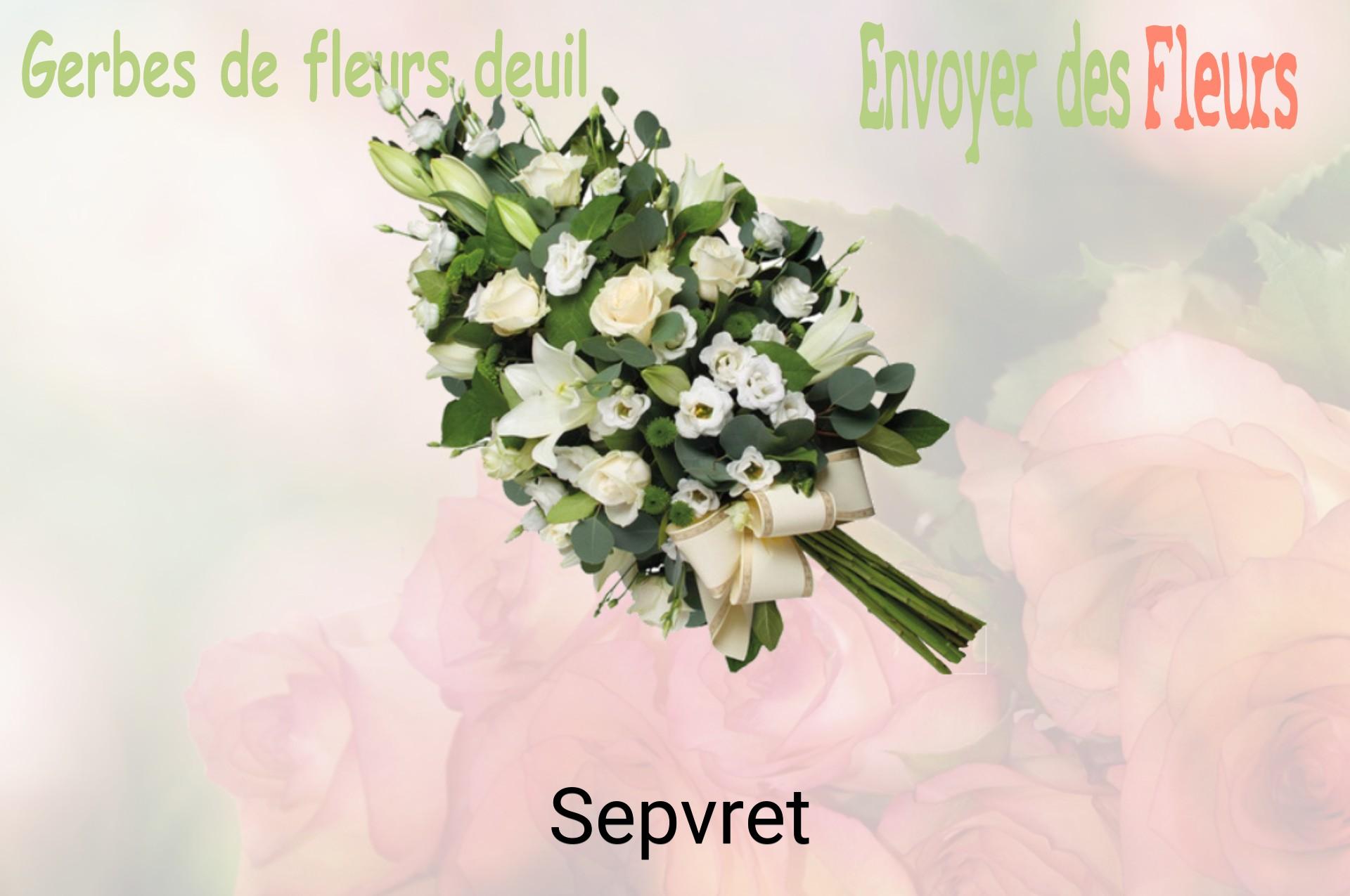 Gerbe de fleurs de deuil livrée à Sepvret